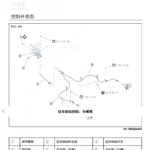 2020年轩逸驻车制动结构图