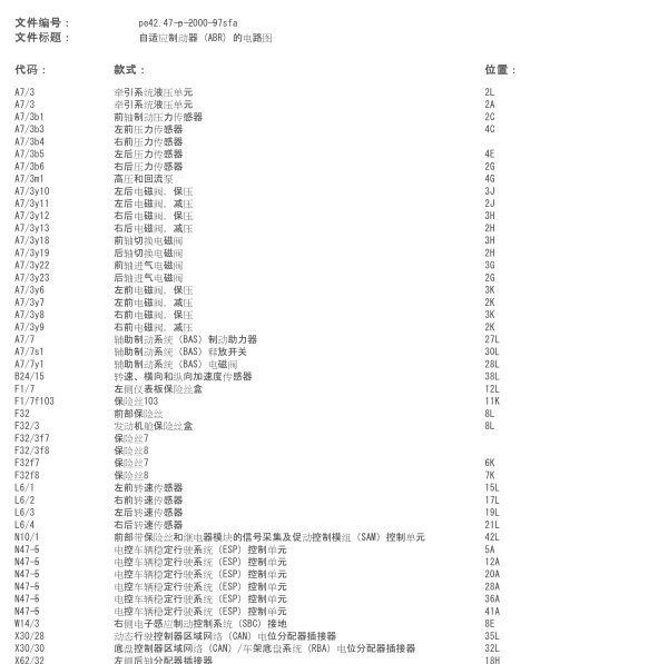 2007年奔驰S600 ABS电路图