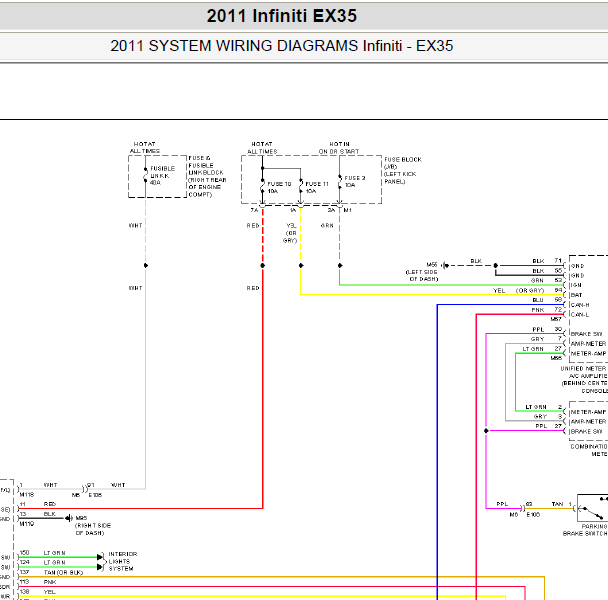 2011年EX35大灯电路图