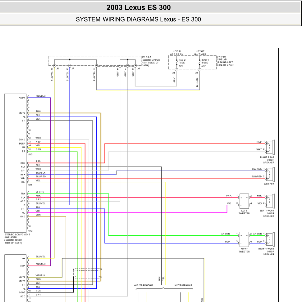 2003年凌志ES300音响电路图