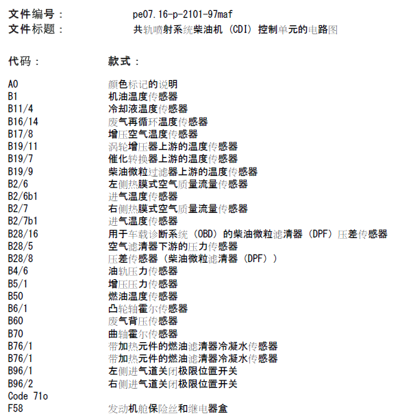 2012年奔驰FL350 发动机电路图