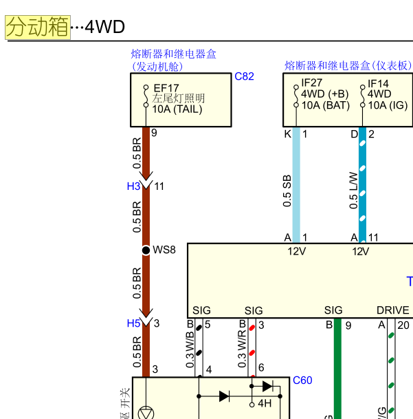 2018年江西五十铃D-MAX四驱电路图