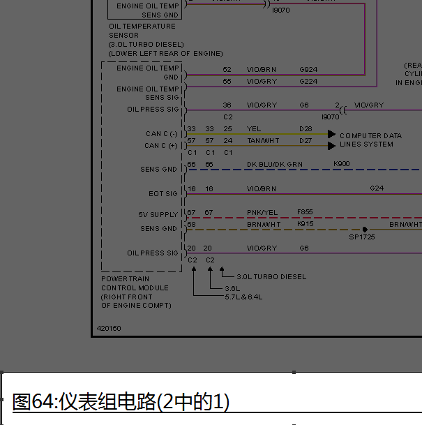 2014年大切诺基仪表电路图
