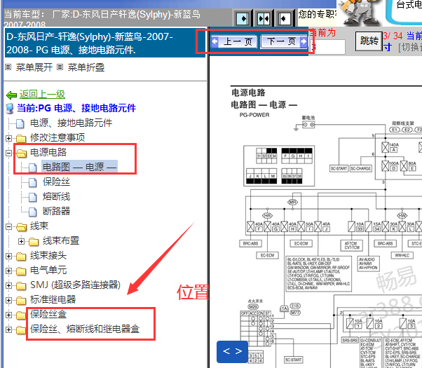 2007-2008年日产轩逸保险丝资料