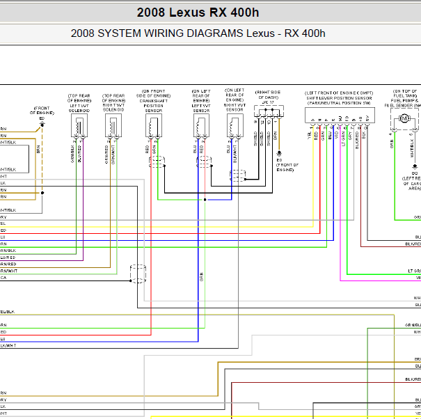 2008年RX400h发动机电路图