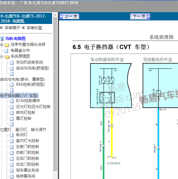 2017年比速T5变速箱电路图