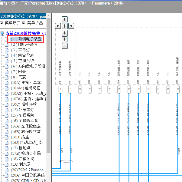 2010年帕拉梅拉前端模块电路图