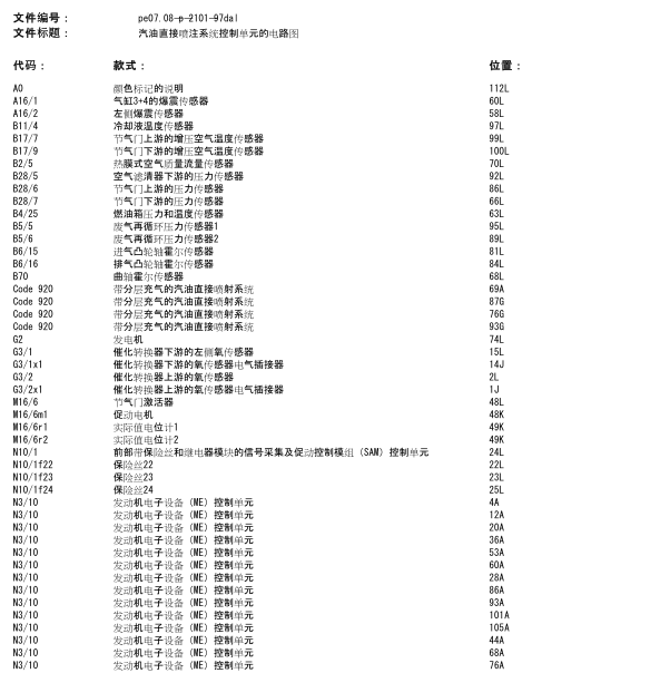 2015年奔驰E260发动机电路图