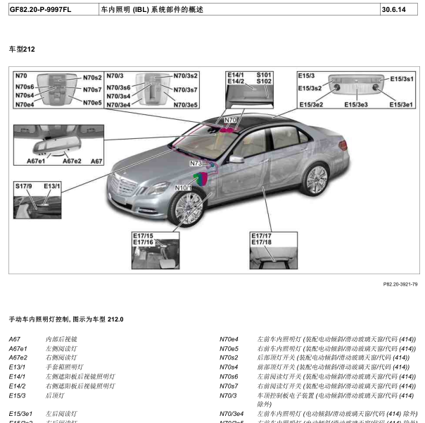 17年奔驰E200灯光模块位置