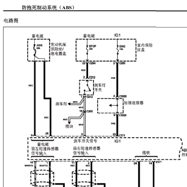 起亚嘉华ABS电路图