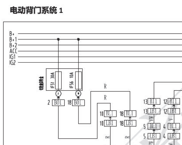 2016年北汽幻速S6电动尾门电路图