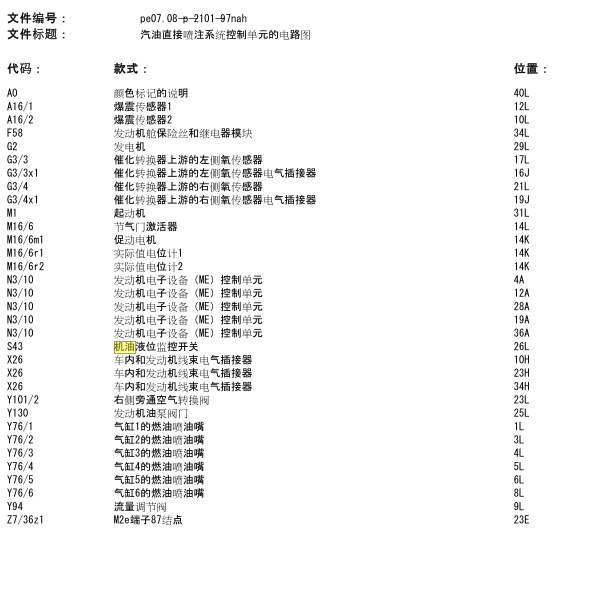 2014年奔驰GLE400发动机电路图