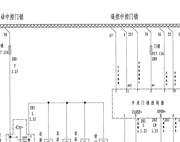 2008年众泰5008中控电路图