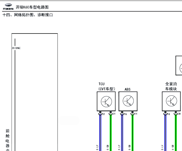 2017年开瑞K60网络拓补图