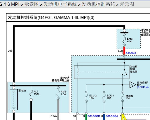 2012年现代朗动发动机电路图