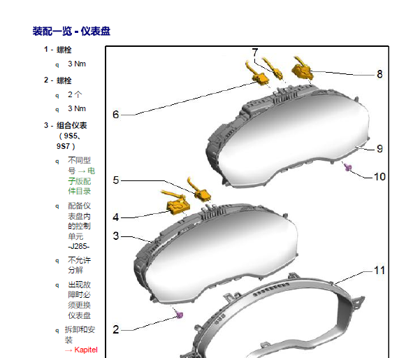 2019年奥迪A4组合仪表拆装