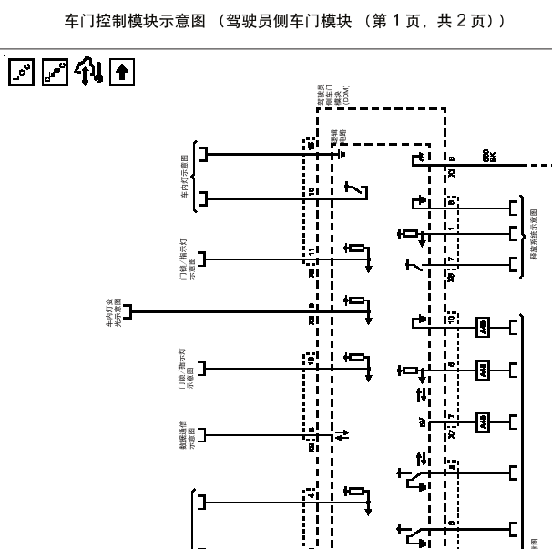 2008年凯迪拉克CTS左前门锁控制电路