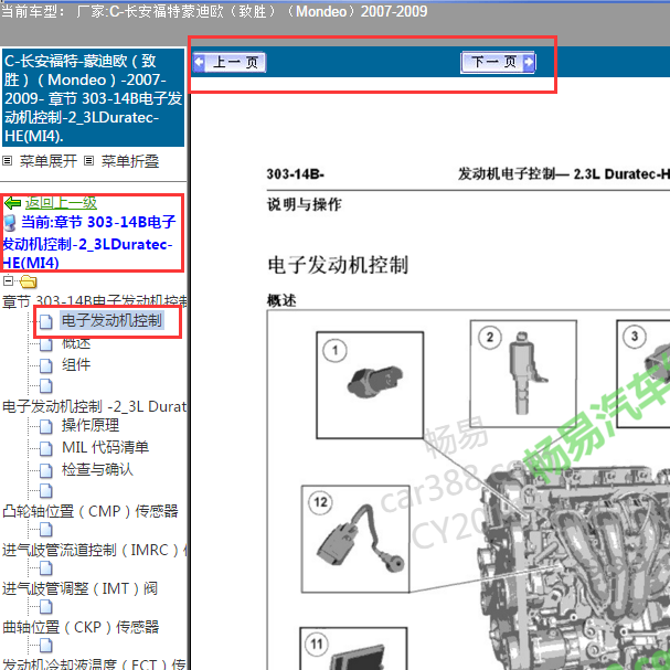 2009年福特蒙迪欧PCM位置