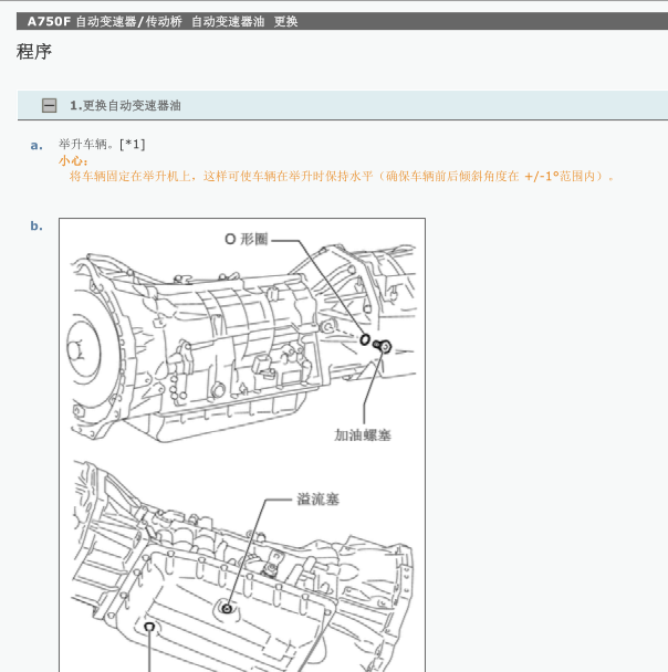 2015年丰田兰德酷路泽变速箱油加注
