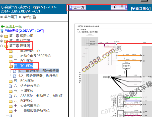 2013-2014年奇瑞瑞虎5变速箱电路图