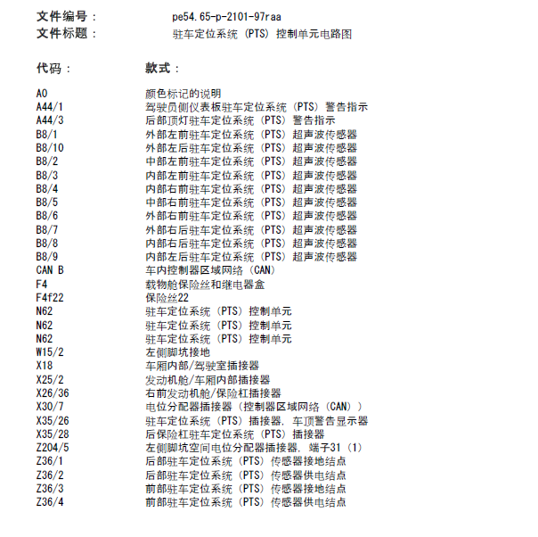 奔驰R320 雷达电路图