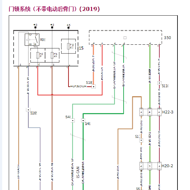 2019年观致5门锁电路图