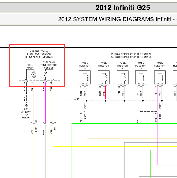 2012年英菲尼迪G25油浮子电路图