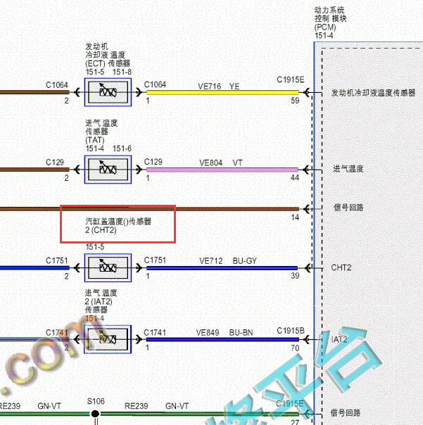 2016年福特翼虎汽缸盖温度传感器