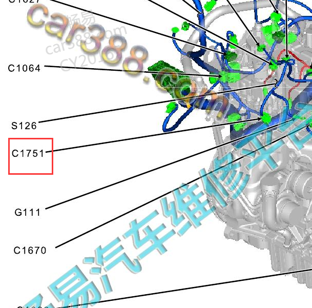 2016年福特翼虎汽缸盖温度传感器位置