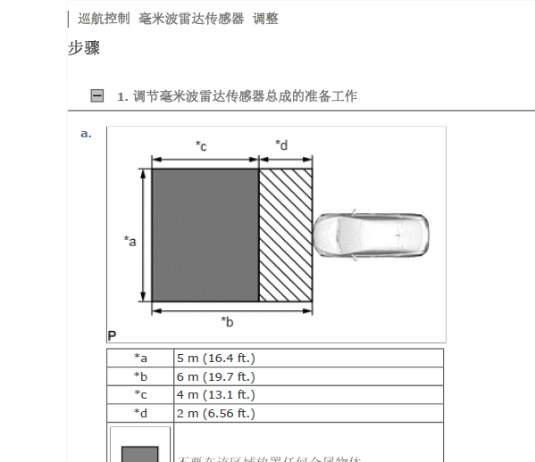 2018年凯美瑞前部毫米波雷达校准方法