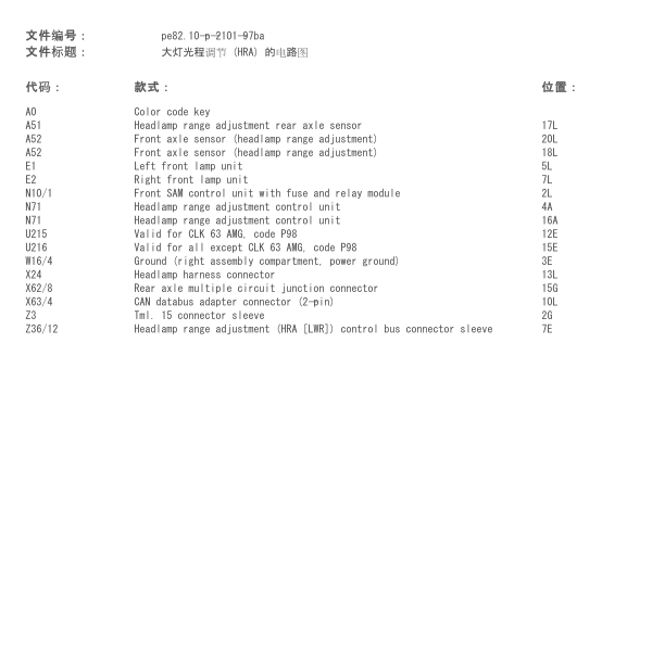 2008年CLK280大灯电路图