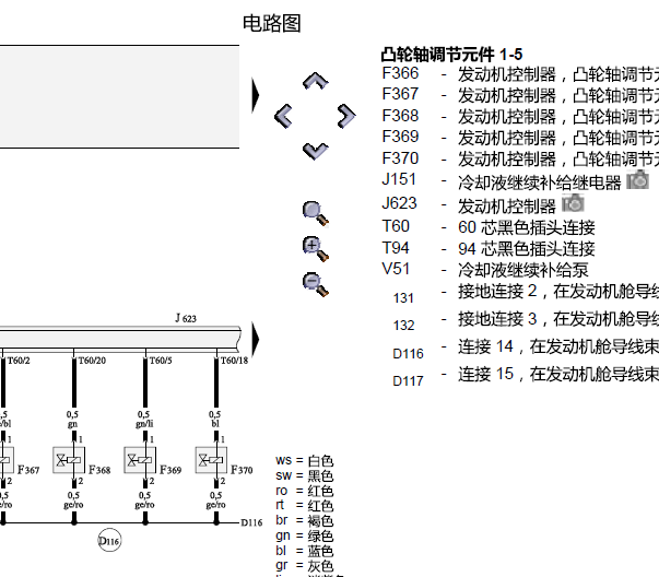 2012年奥迪A4L发动机电路图