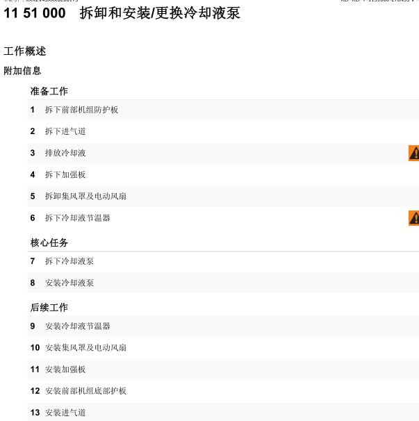 2013年X5更换电子水泵拆装流程