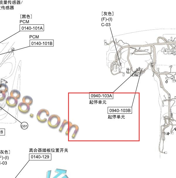 2015年马自达CX-5启动模块插头位置
