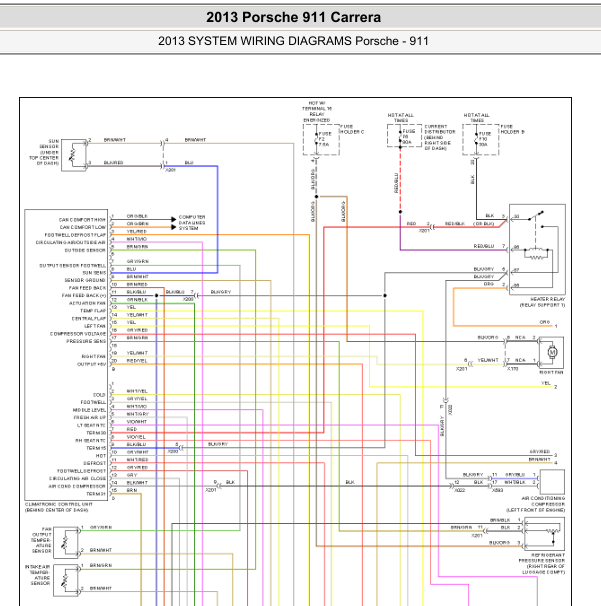2013年保时捷911空调电路图