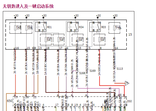 2018年观致5发动机和智能钥匙电路图