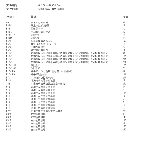 2013年奔驰S300L雨刮电路图