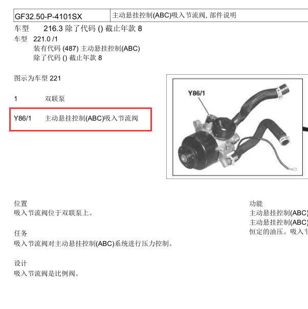 2011年奔驰S600部件Y86/1位置