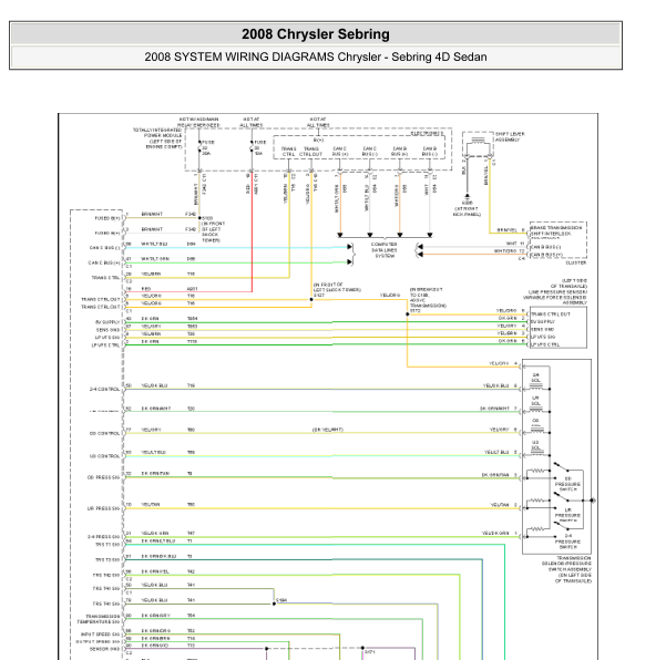 2008年克莱斯勒铂锐变速箱电路图