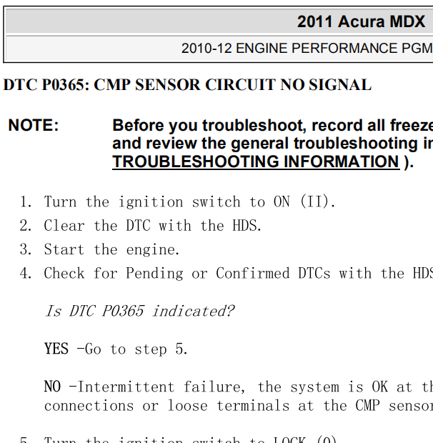 11年讴歌MDX故障码资料