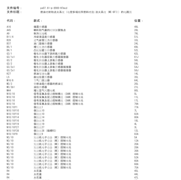 2011年奔驰Fortwo发动机电路图