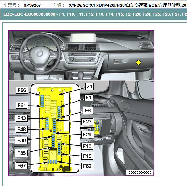2015年宝马X4保险丝资料