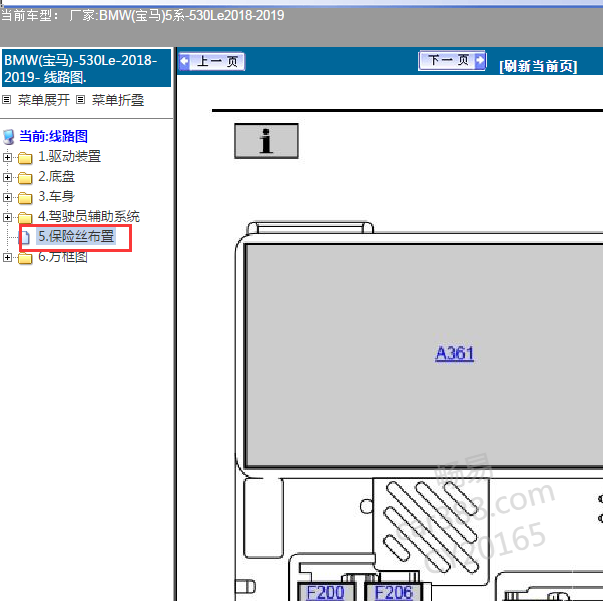 2018-2019年宝马530le保险丝位置分配