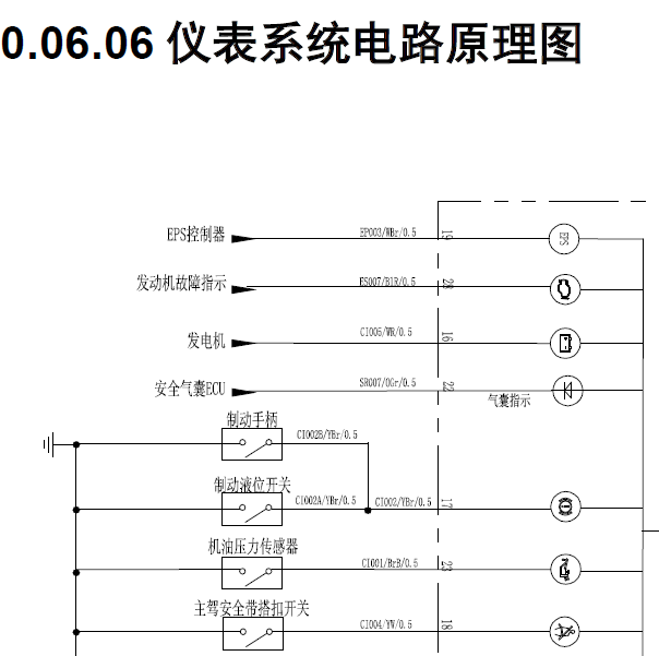 2014年北汽威旺M20仪表电路图