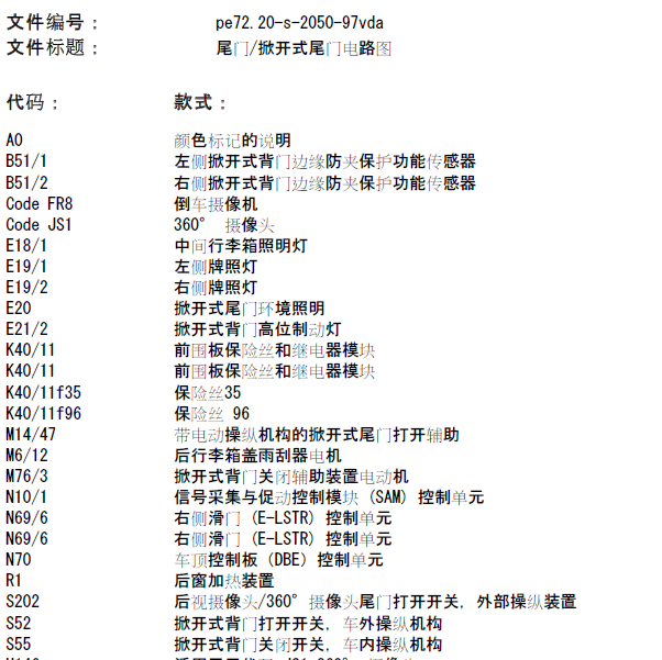 2017年奔驰V260尾门电路图