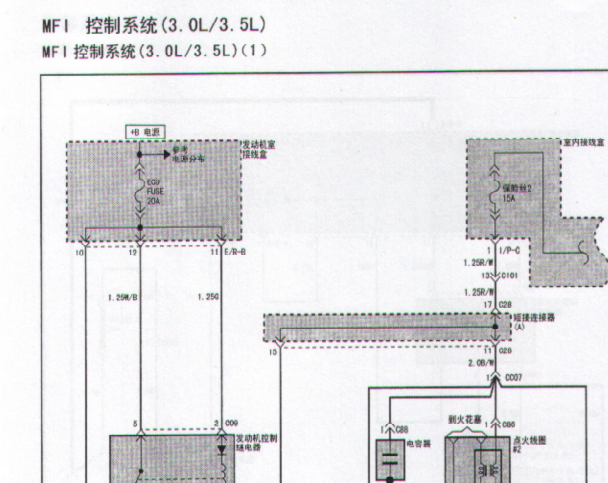 2004年现代雅科仕发动机电路图