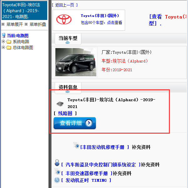 Toyota(丰田)-埃尔法（Alphard）-2019-2021[ 线路图 ]