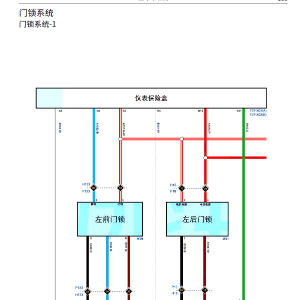 2020年哈佛H6门锁电路图