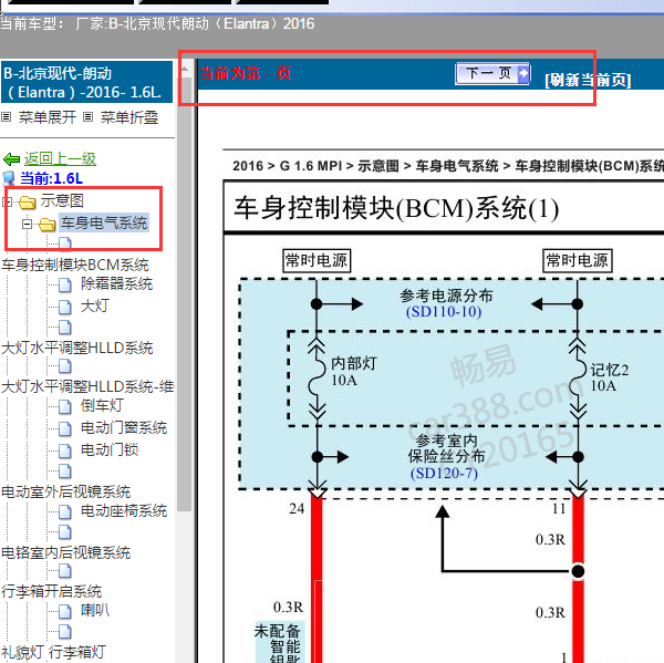 2016年朗动全车电路图