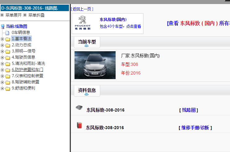 2016年标致308电路图和维修手册
